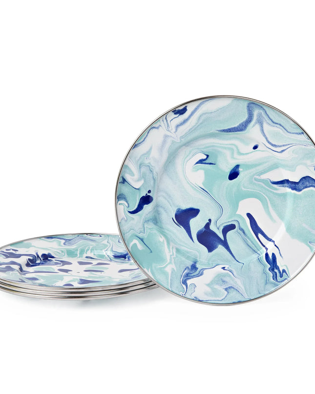 LG11S4 - Lagoon Sandwich Plates - Set of 4 - Golden Rabbit Enamelware