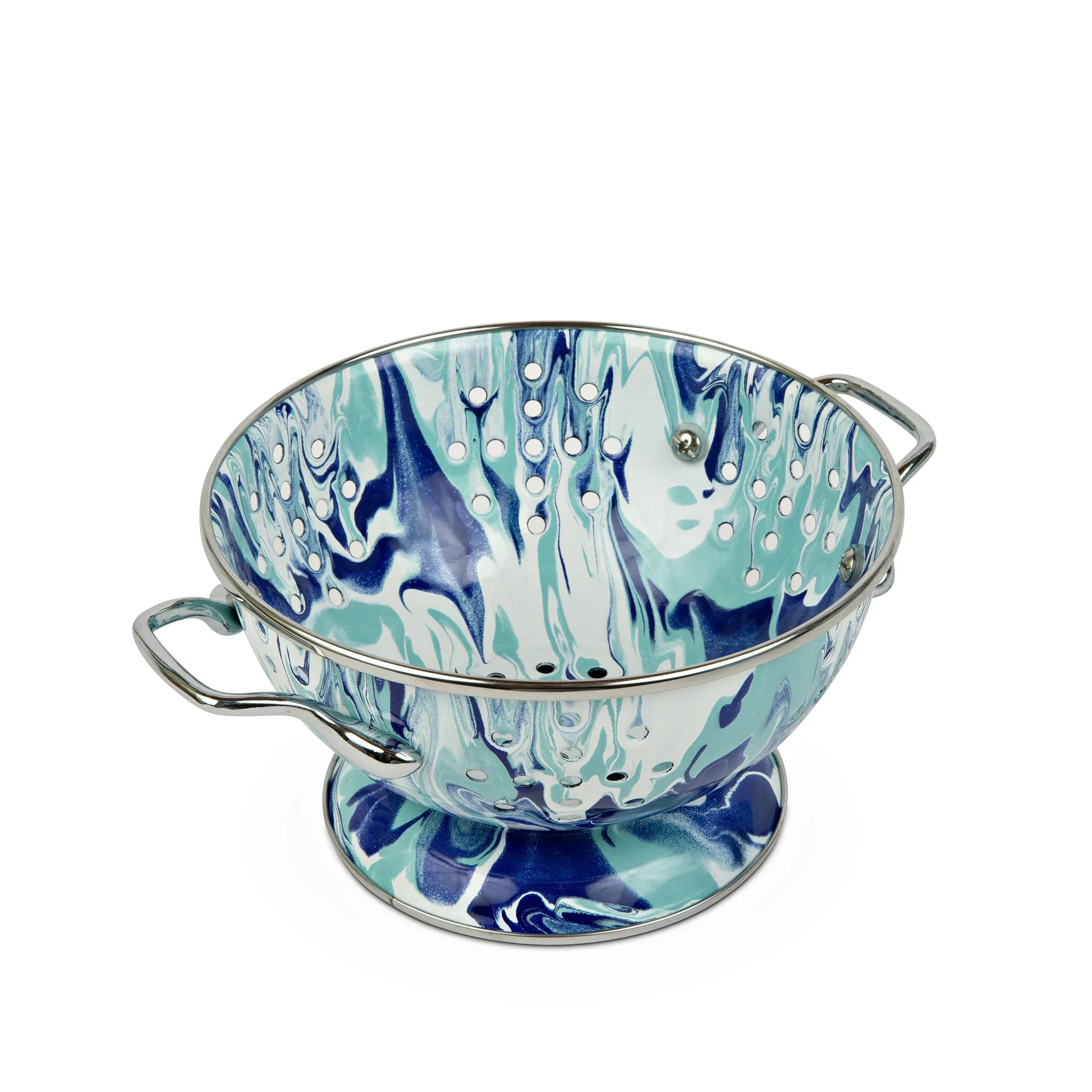 LG24 - Lagoon Petite Colander - Golden Rabbit Enamelware