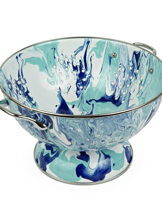 LG25 - Lagoon Large Colander - Golden Rabbit Enamelware