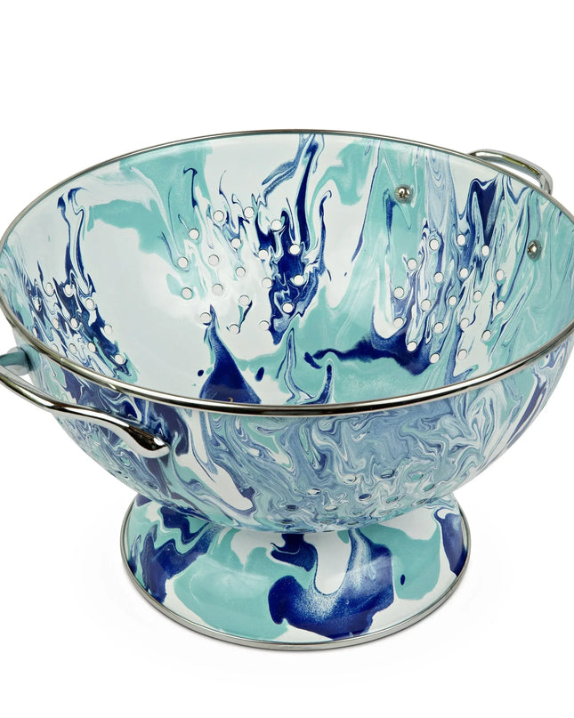 LG25 - Lagoon Large Colander - Golden Rabbit Enamelware
