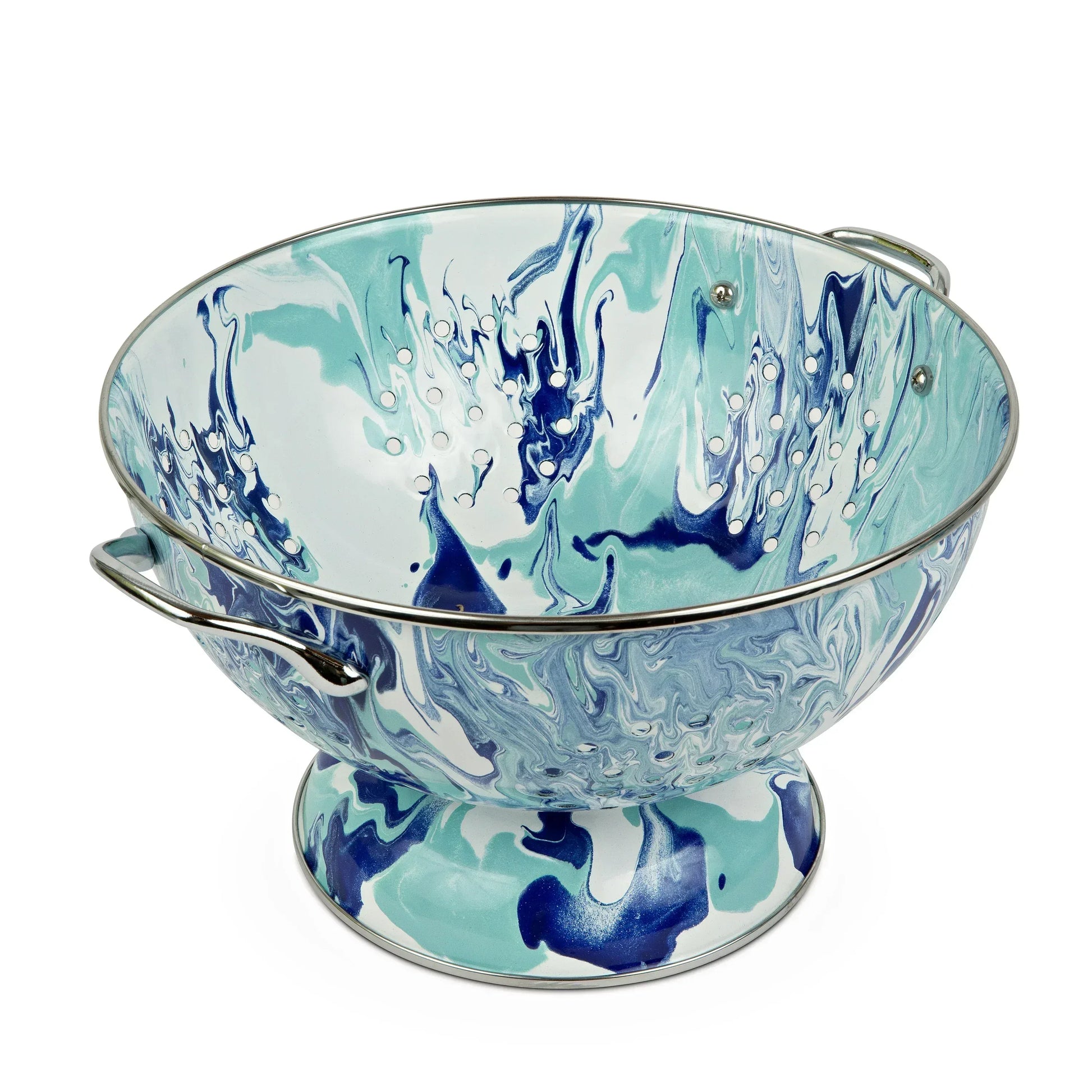 LG25 - Lagoon Large Colander - Golden Rabbit Enamelware
