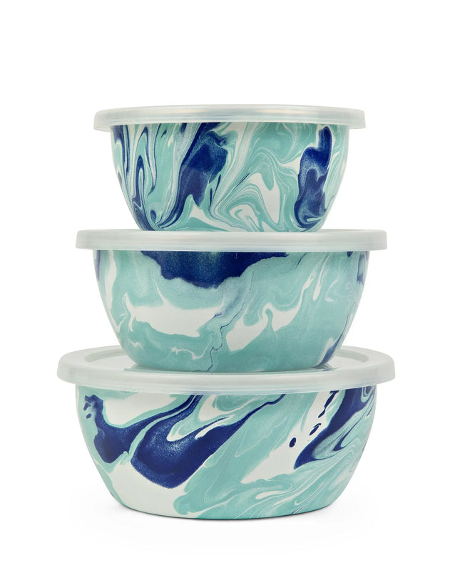 LG30 - Lagoon Nesting Bowls - Golden Rabbit Enamelware