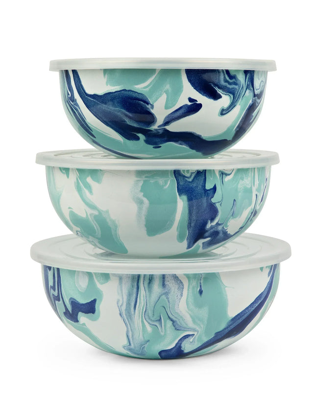 LG54 - Lagoon Mixing Bowls - Golden Rabbit Enamelware