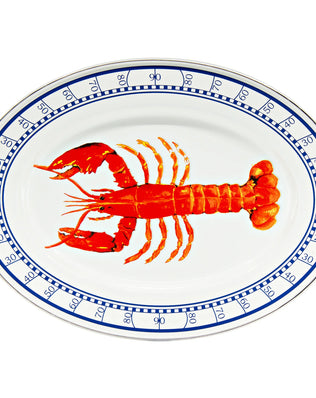 LS06 - Lobster Oval Platter - Golden Rabbit Enamelware