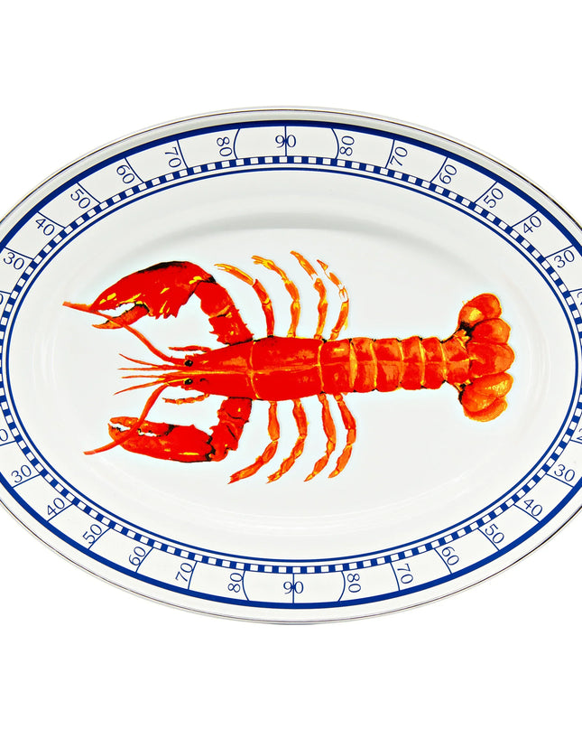 LS06 - Lobster Oval Platter - Golden Rabbit Enamelware