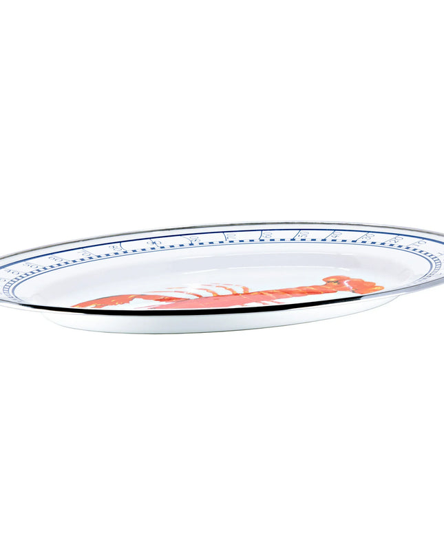 LS06 - Lobster Oval Platter - Golden Rabbit Enamelware