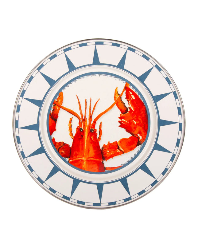 LS07S4 - Lobster Diner Plates - Set of 4 - Golden Rabbit Enamelware