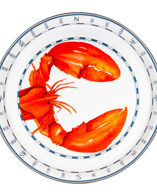 LS21 - Lobster Medium Tray - Golden Rabbit Enamelware