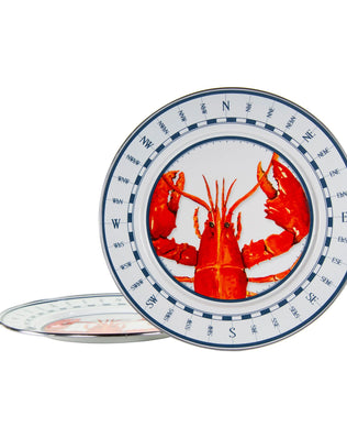 LS26S2 - Lobster Chargers - Set of 2 - Golden Rabbit Enamelware