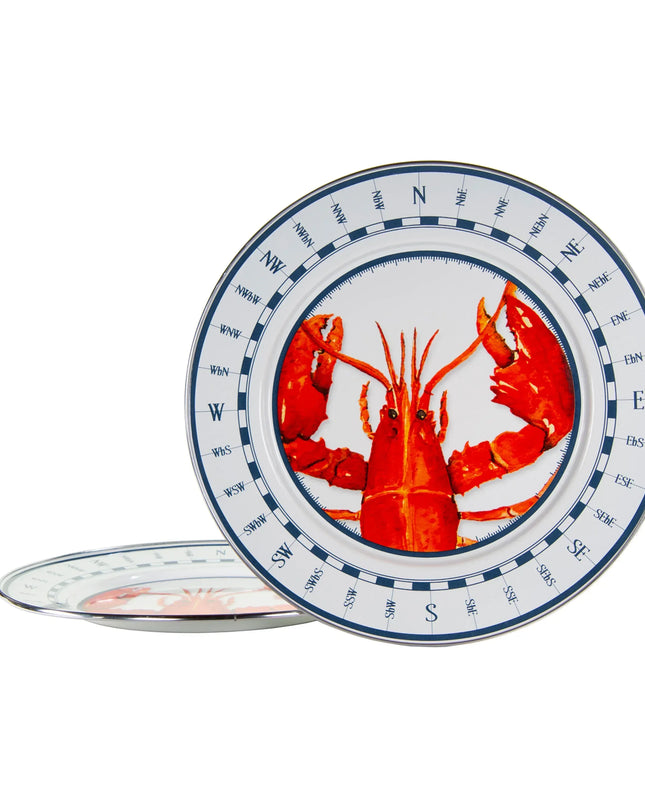 LS26S2 - Lobster Chargers - Set of 2 - Golden Rabbit Enamelware
