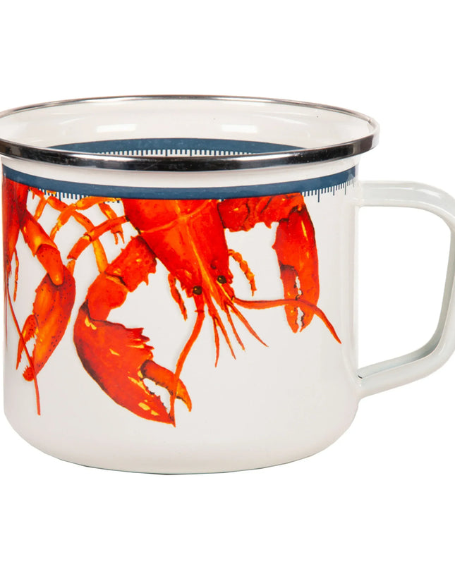 LS28S4 - Lobster 24 oz Grande Mugs - Set of 4 - Golden Rabbit Enamelware