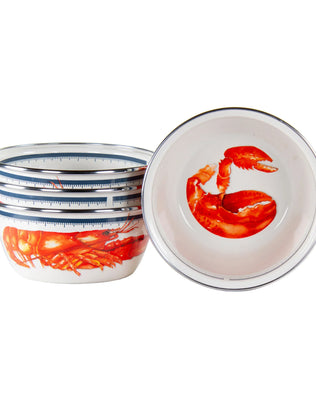 LS61S4 - Lobster Salad Bowls - Set of 4 - Golden Rabbit Enamelware