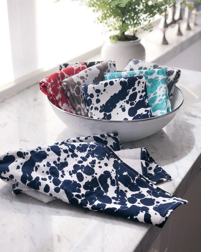 CB52 - Cobalt Swirl Kitchen Towel Set - of 2 - Golden Rabbit Enamelware