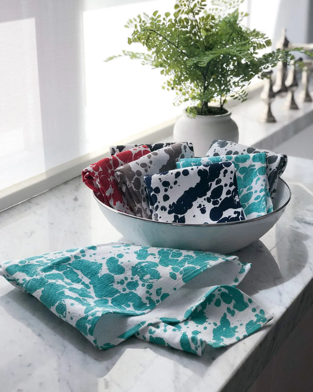 GL52 - Sea Glass Swirl Kitchen Towel Set - of 2 - Golden Rabbit Enamelware
