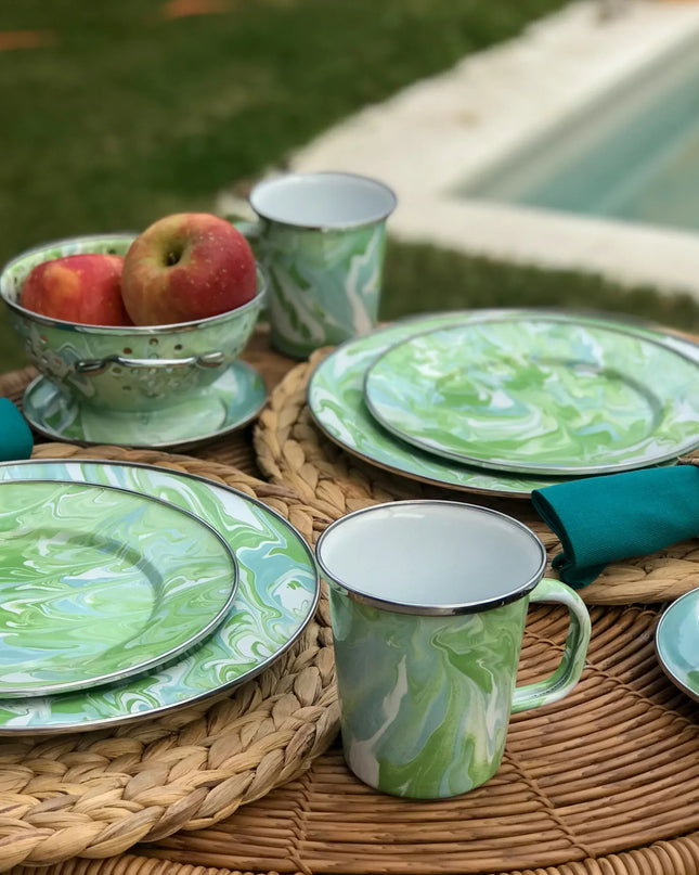 MM26S2 - Modern Monet Chargers - Set of 2 - Golden Rabbit Enamelware