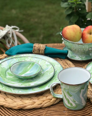 MM66S4 - Modern Monet 16 oz Latte Mugs - Set of 4 - Golden Rabbit Enamelware