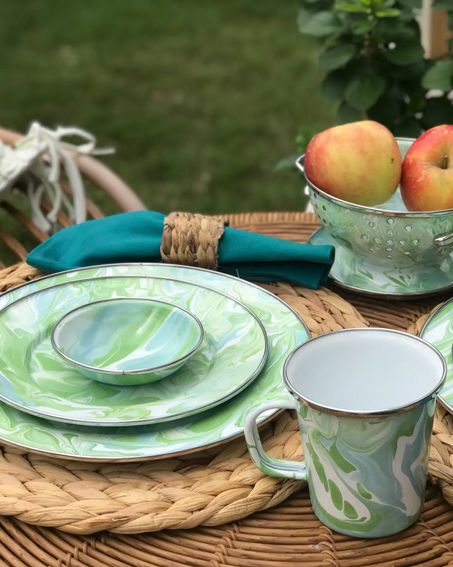 MM66S4 - Modern Monet 16 oz Latte Mugs - Set of 4 - Golden Rabbit Enamelware