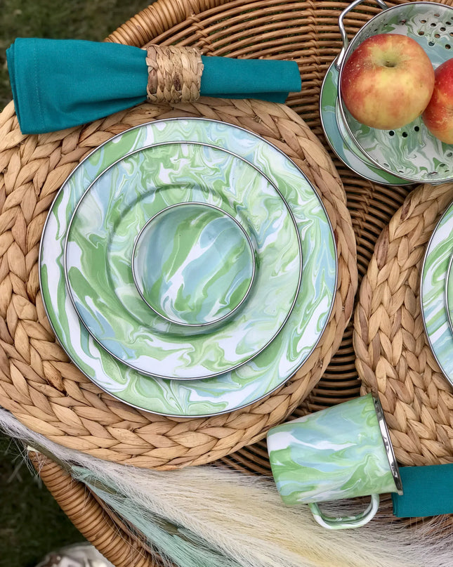 MM07S4 - Modern Monet Dinner Plates - Set of 4 - Golden Rabbit Enamelware