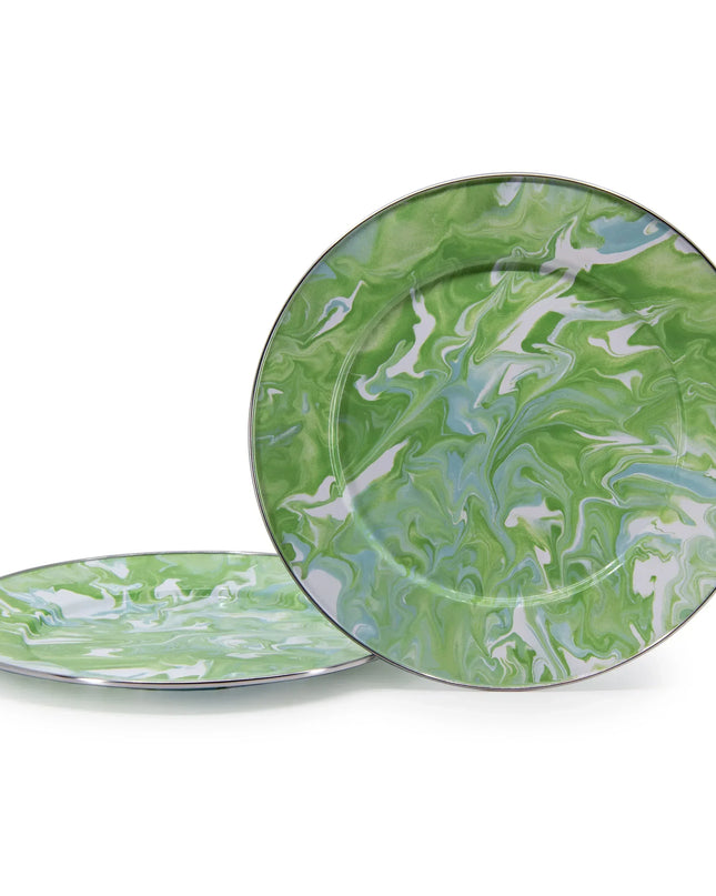 MM26S2 - Modern Monet Chargers - Set of 2 - Golden Rabbit Enamelware