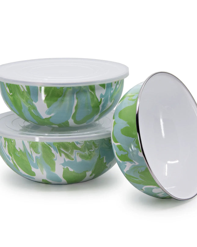 MM54 - Modern Monet Mixing Bowls - Golden Rabbit Enamelware