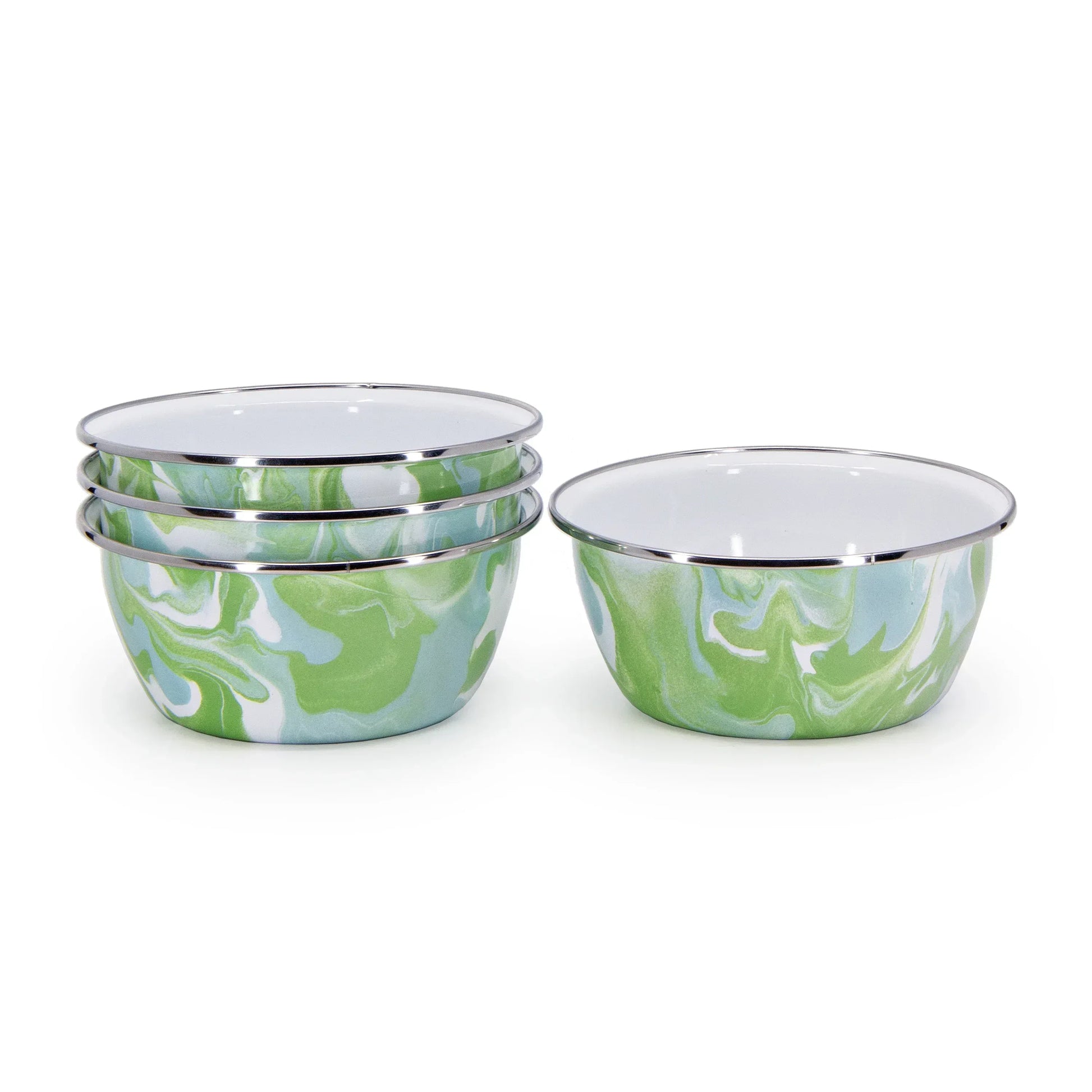 MM61S4 - Modern Monet Salad Bowls - Set of 4 - Golden Rabbit Enamelware