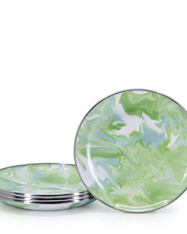 MM62S4 - Modern Monet Appetizer Plates - Set of 4 - Golden Rabbit Enamelware