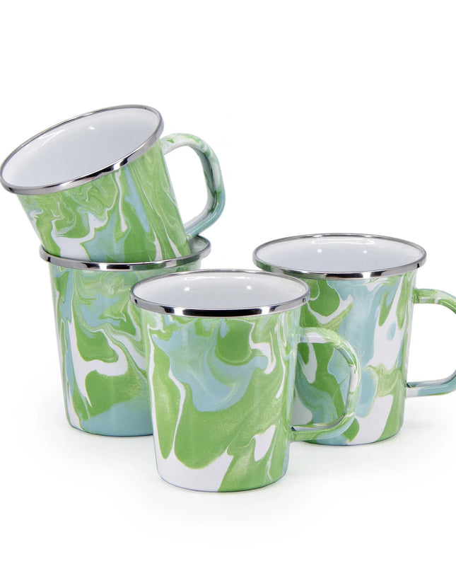 MM66S4 - Modern Monet 16 oz Latte Mugs - Set of 4 - Golden Rabbit Enamelware