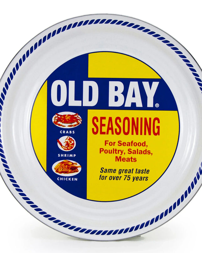 OB01 - Old Bay Large Tray - Golden Rabbit Enamelware