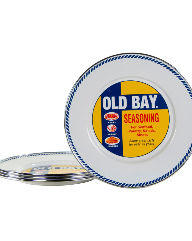 OB11S4 - Old Bay Sandwich Plates - Set of 4 - Golden Rabbit Enamelware