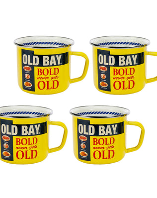 OB28S4 - Old Bay 24 oz Grande Mugs - Set of 4 - Golden Rabbit Enamelware