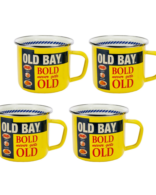 OB28S4 - Old Bay 24 oz Grande Mugs - Set of 4 - Golden Rabbit Enamelware