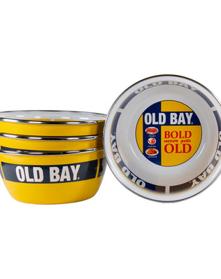 OB61S4 - Old Bay Salad Bowls - Set of 4 - Golden Rabbit Enamelware