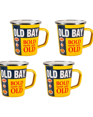OB66S4 - Old Bay 16 oz Latte Mugs - Set of 4 - Golden Rabbit Enamelware
