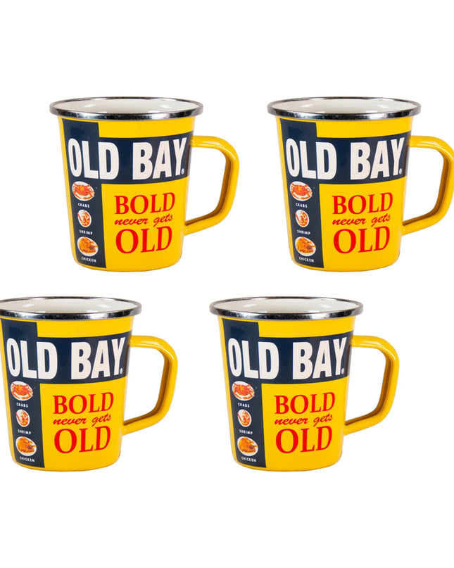 OB66S4 - Old Bay 16 oz Latte Mugs - Set of 4 - Golden Rabbit Enamelware