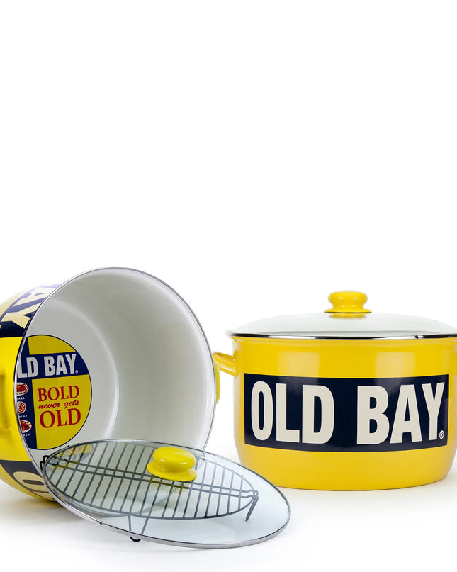 OB75 - Old Bay 18 Qt Stock Pot - Golden Rabbit Enamelware