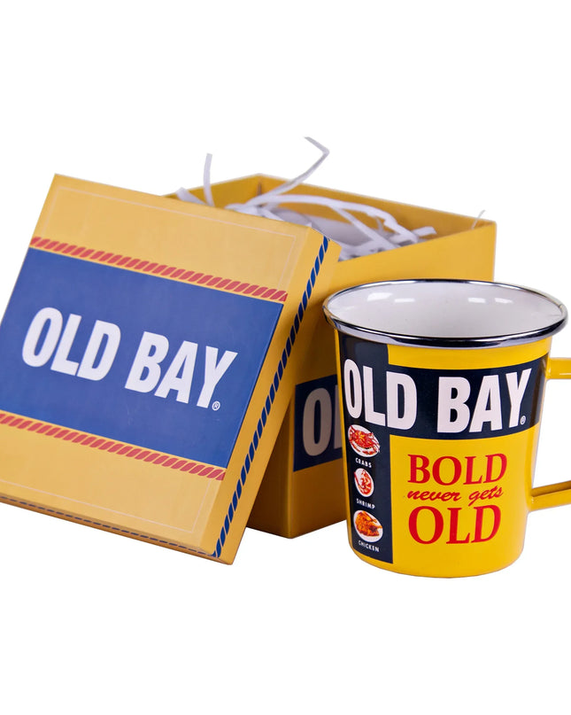 OB86 - Old Bay 16 oz Latte Mug Gift Box - Golden Rabbit Enamelware