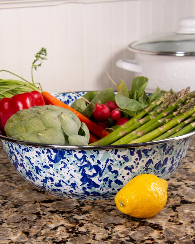 OC03 - Ocean Swirl Serving Bowl - Golden Rabbit Enamelware
