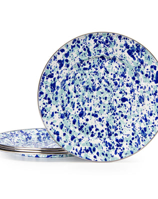 OC07S4 - Ocean Swirl Dinner Plates - Set of 4 - Golden Rabbit Enamelware