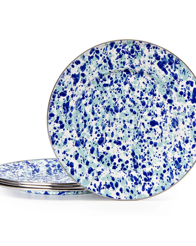 OC07S4 - Ocean Swirl Dinner Plates - Set of 4 - Golden Rabbit Enamelware