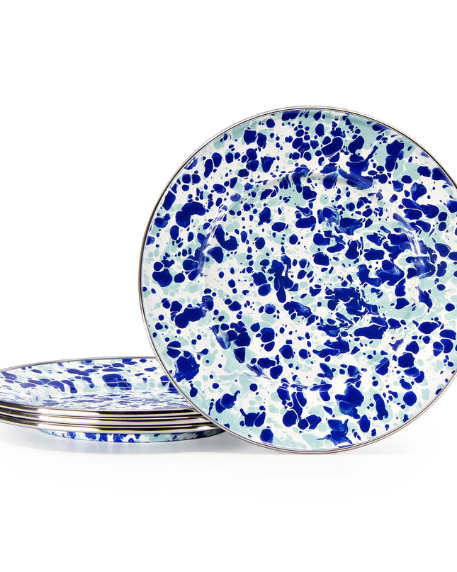 OC11S4 - Ocean Swirl Sandwich Plates - Set of 4 - Golden Rabbit Enamelware