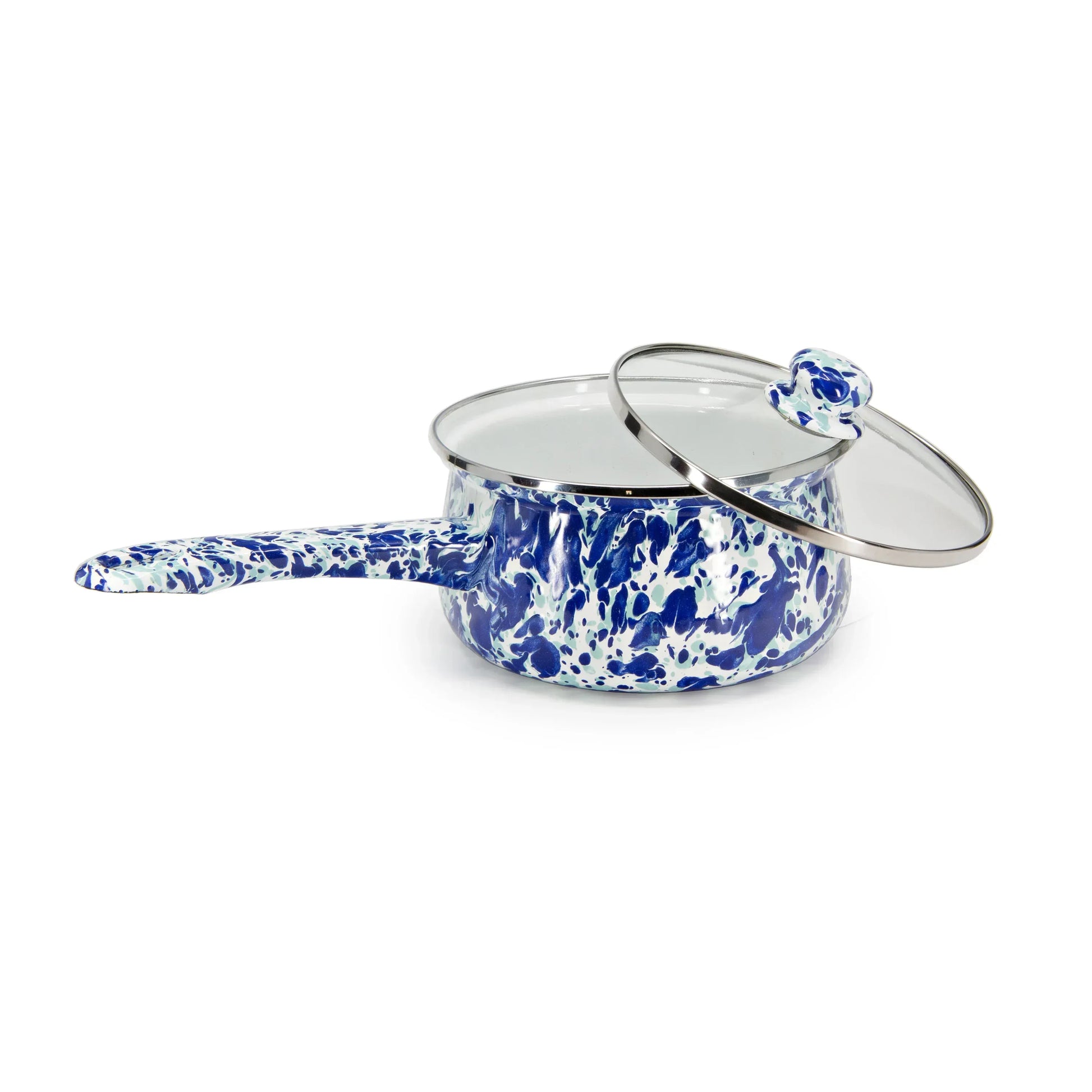 OC19 - Ocean Swirl Sauce Pan - Golden Rabbit Enamelware