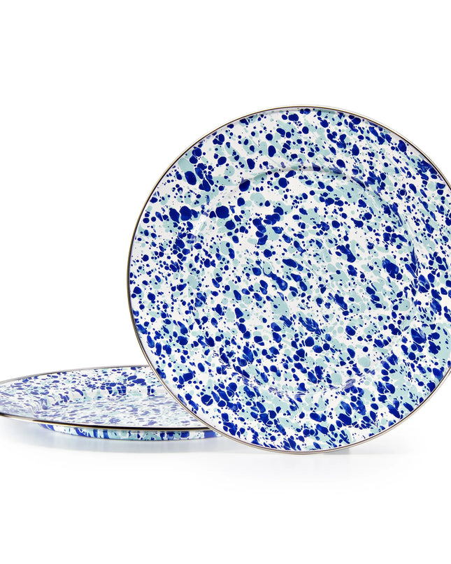 OC26S2 - Ocean Swirl Chargers - Set of 2 - Golden Rabbit Enamelware