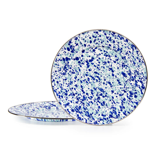 OC26S2 - Ocean Swirl Chargers - Set of 2 - Golden Rabbit Enamelware