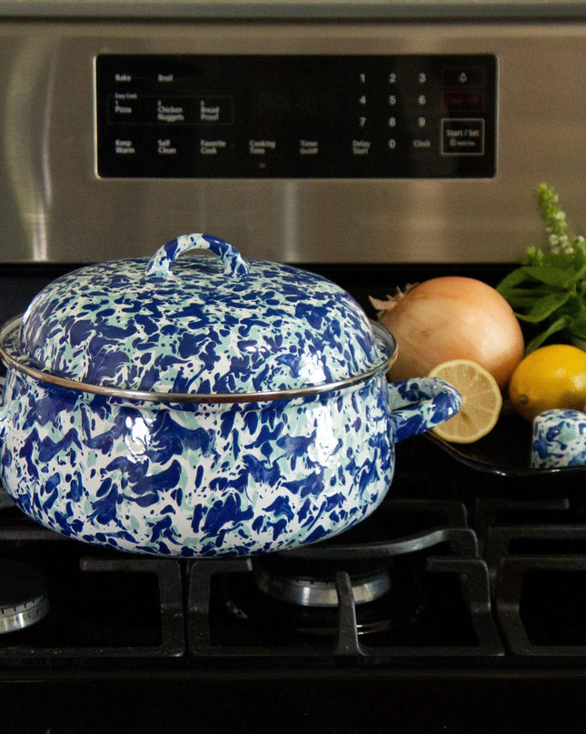 OC31 - Ocean Swirl Dutch Oven - Golden Rabbit Enamelware