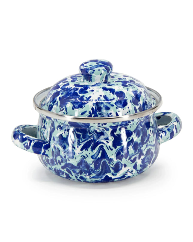 OC32S2 - Ocean Swirl Petite Tureens - Set of 2 - Golden Rabbit Enamelware