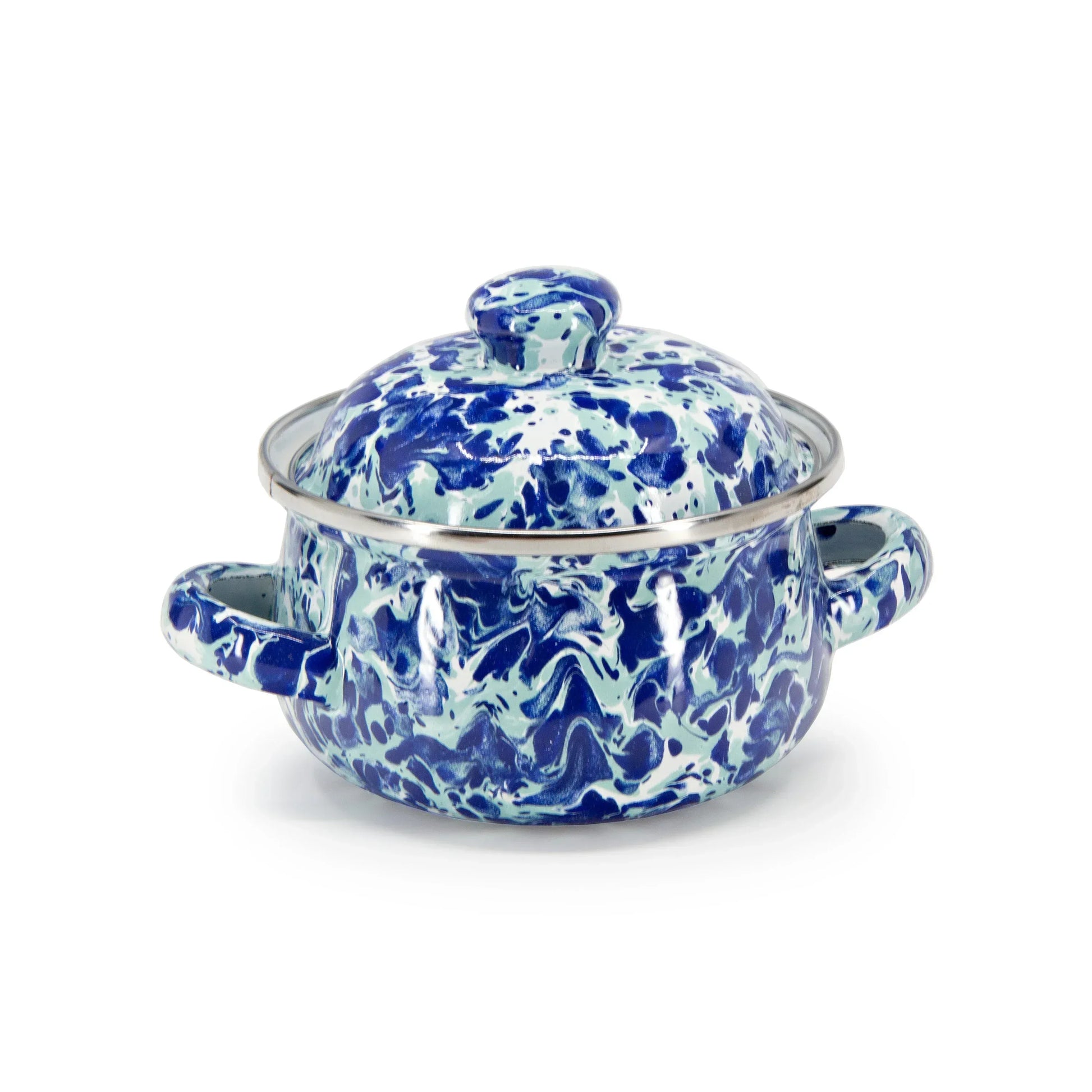OC32S2 - Ocean Swirl Petite Tureens - Set of 2 - Golden Rabbit Enamelware