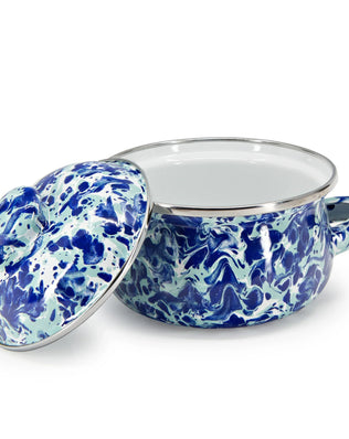 OC32S2 - Ocean Swirl Petite Tureens - Set of 2 - Golden Rabbit Enamelware