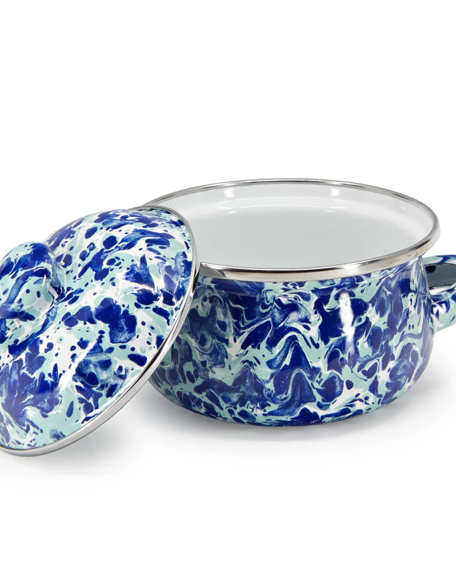OC32S2 - Ocean Swirl Petite Tureens - Set of 2 - Golden Rabbit Enamelware