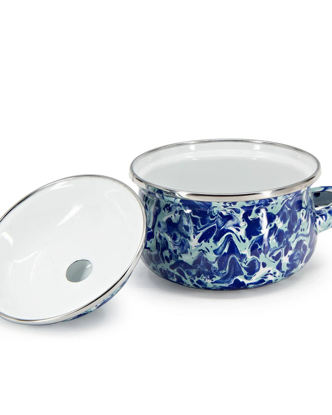 OC32S2 - Ocean Swirl Petite Tureens - Set of 2 - Golden Rabbit Enamelware