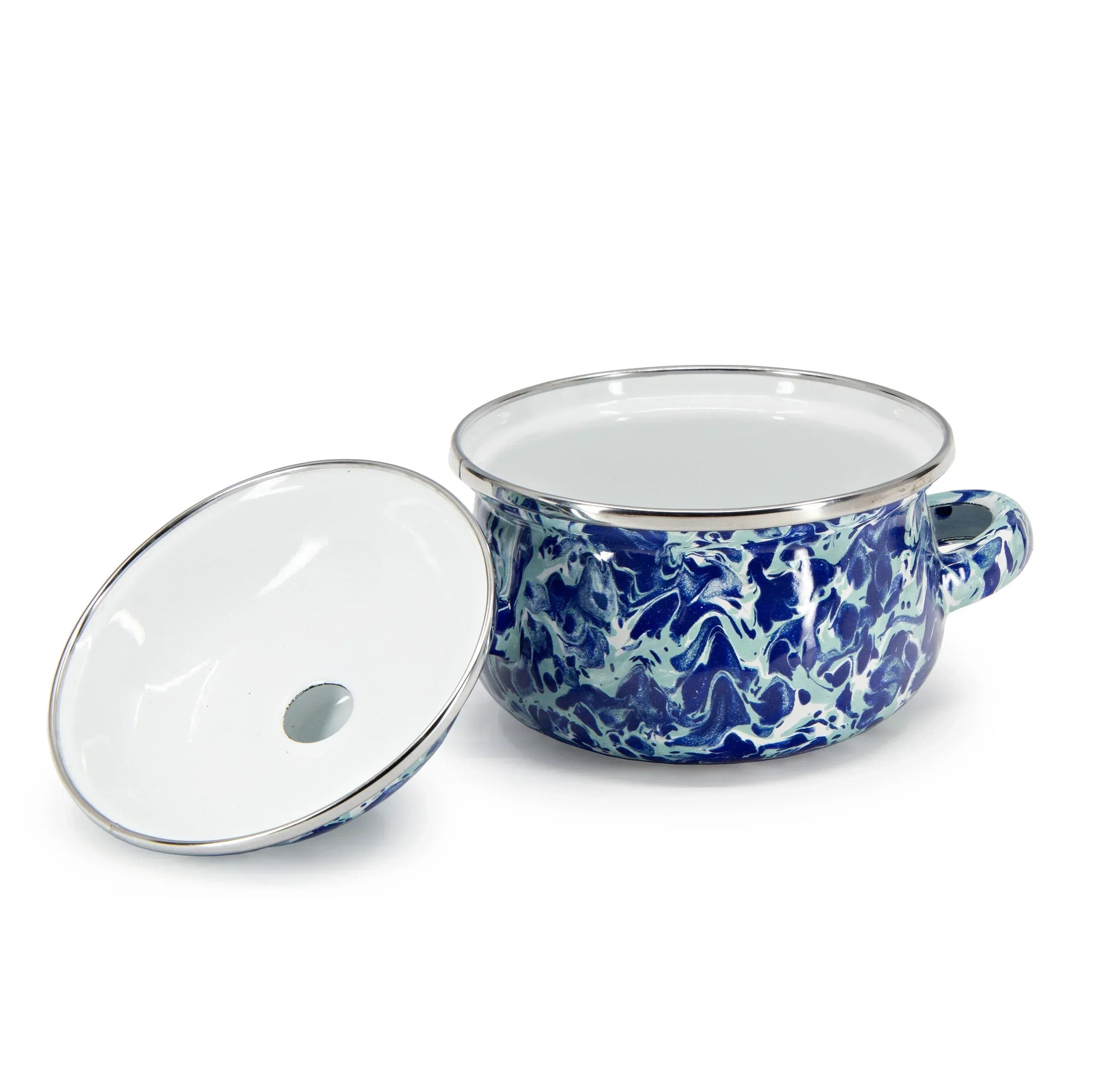 OC32S2 - Ocean Swirl Petite Tureens - Set of 2 - Golden Rabbit Enamelware